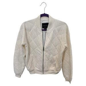 Sanctuary Cream Quilted Bomber Jacket